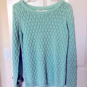 Old Navy Turquoise Cable Knit Sweater